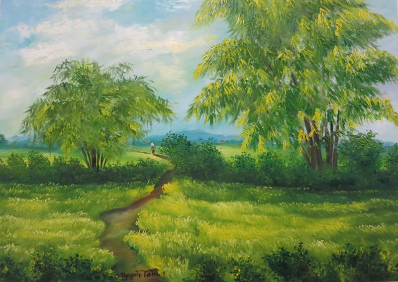 Tranh Sơn Dầu Bóng Mẹ